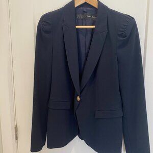 Navy Blue Zara Blazer with gold hardware - M